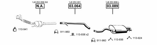  AU060125 Exhaust system AU060125: Buy near me in Poland at 2407.PL - Good price!