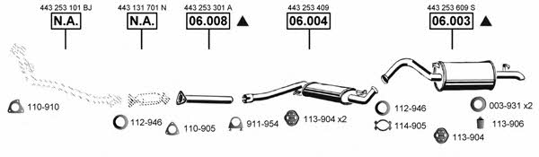  AU061275 Exhaust system AU061275: Buy near me in Poland at 2407.PL - Good price!