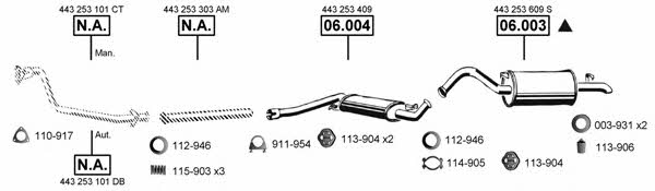  AU061585 Exhaust system AU061585: Buy near me in Poland at 2407.PL - Good price!