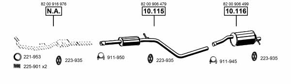  DA101000 Exhaust system DA101000: Buy near me in Poland at 2407.PL - Good price!