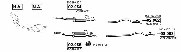  ME012301 Exhaust system ME012301: Buy near me in Poland at 2407.PL - Good price!