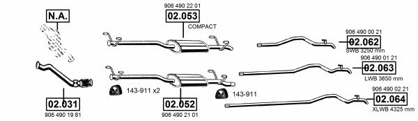  ME012390 Exhaust system ME012390: Buy near me in Poland at 2407.PL - Good price!