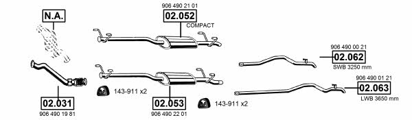  ME012322 Exhaust system ME012322: Buy near me in Poland at 2407.PL - Good price!