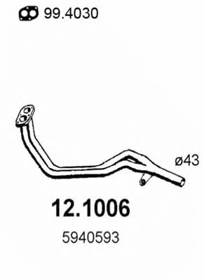 Asso 12.1006 Exhaust pipe 121006: Buy near me in Poland at 2407.PL - Good price!