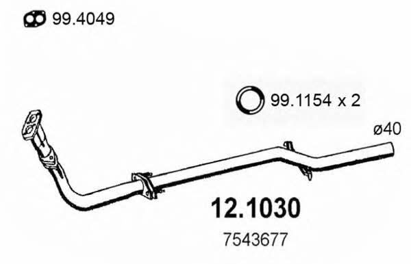  12.1030 Выхлопная труба 121030: Отличная цена - Купить в Польше на 2407.PL!