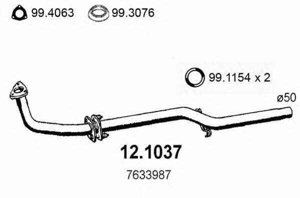 12.1037 Выхлопная труба 121037: Отличная цена - Купить в Польше на 2407.PL!