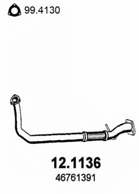 Asso 12.1136 Exhaust pipe 121136: Buy near me in Poland at 2407.PL - Good price!