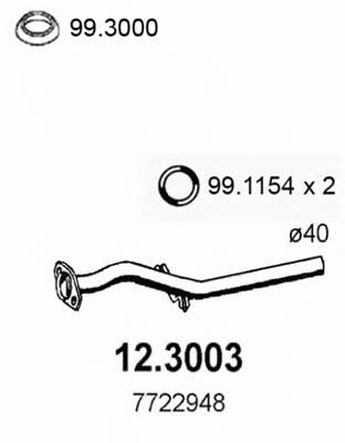 Asso 12.3003 Exhaust pipe 123003: Buy near me in Poland at 2407.PL - Good price!