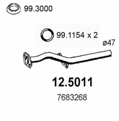 Asso 12.5011 Exhaust pipe 125011: Buy near me in Poland at 2407.PL - Good price!