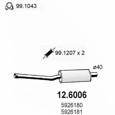 Asso 12.6006 Central silencer 126006: Buy near me in Poland at 2407.PL - Good price!