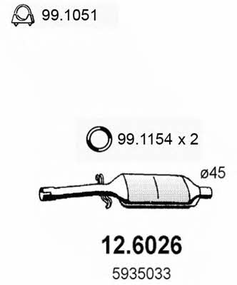 Asso 12.6026 Central silencer 126026: Buy near me in Poland at 2407.PL - Good price!