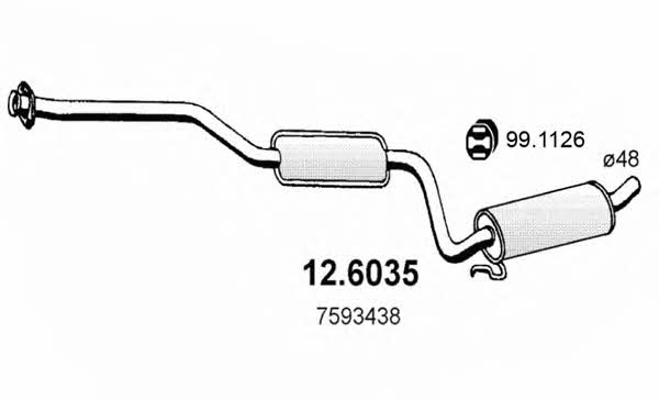 Asso 12.6035 Глушитель, средняя часть 126035: Отличная цена - Купить в Польше на 2407.PL!