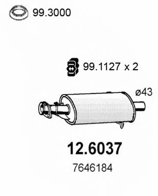 Asso 12.6037 Central silencer 126037: Buy near me in Poland at 2407.PL - Good price!