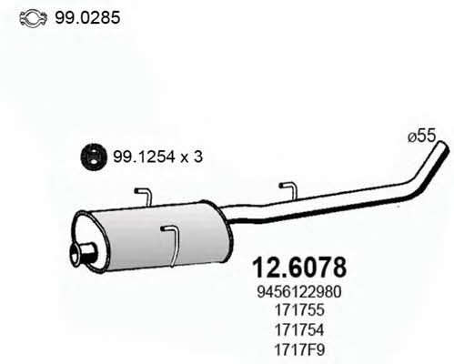 Asso 12.6078 Central silencer 126078: Buy near me in Poland at 2407.PL - Good price!
