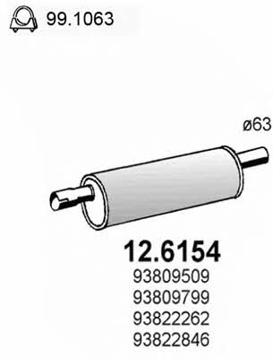 Asso 12.6154 Central silencer 126154: Buy near me in Poland at 2407.PL - Good price!