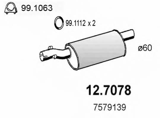 Asso 12.7078 Tłumik, część tylna 127078: Dobra cena w Polsce na 2407.PL - Kup Teraz!