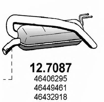 Asso 12.7087 Tłumik, część tylna 127087: Dobra cena w Polsce na 2407.PL - Kup Teraz!