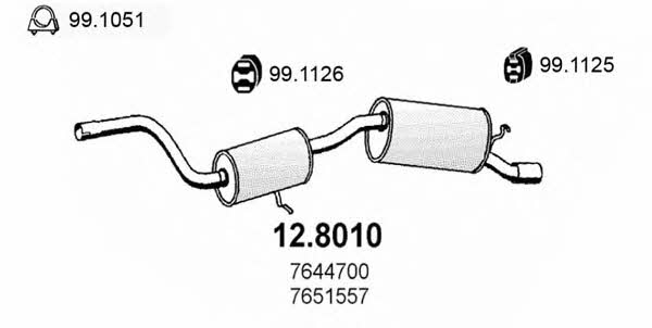 Asso 12.8010 Средний конечный глушитель ОГ 128010: Отличная цена - Купить в Польше на 2407.PL!