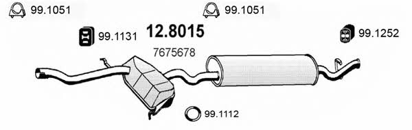 Asso 12.8015 Средний конечный глушитель ОГ 128015: Отличная цена - Купить в Польше на 2407.PL!