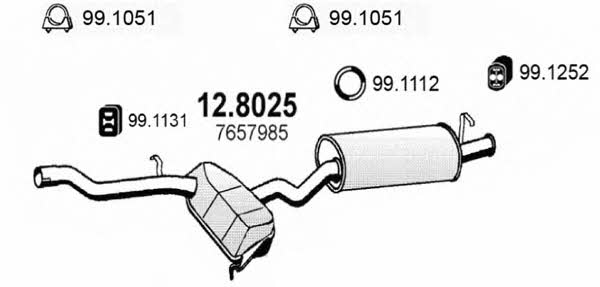 Asso 12.8025 Middle-/End Silencer 128025: Buy near me in Poland at 2407.PL - Good price!
