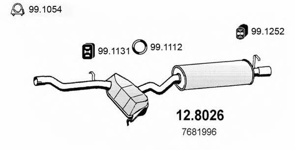 Asso 12.8026 Средний конечный глушитель ОГ 128026: Отличная цена - Купить в Польше на 2407.PL!