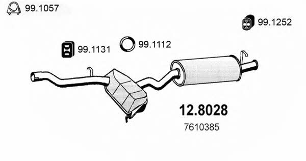 Asso 12.8028 Middle-/End Silencer 128028: Buy near me in Poland at 2407.PL - Good price!