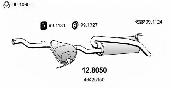 Asso 12.8050 Средний конечный глушитель ОГ 128050: Отличная цена - Купить в Польше на 2407.PL!
