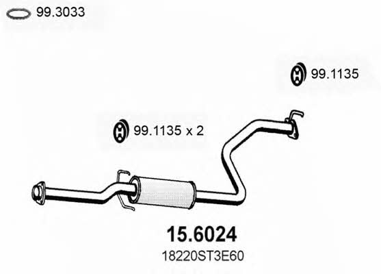Asso 15.6024 Central silencer 156024: Buy near me in Poland at 2407.PL - Good price!