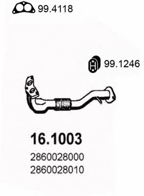  16.1003 Выхлопная труба 161003: Отличная цена - Купить в Польше на 2407.PL!