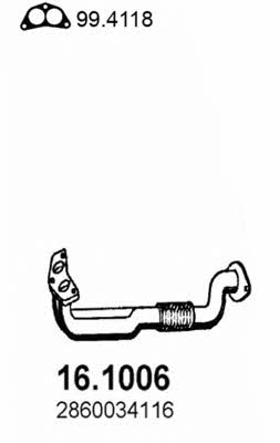Asso 16.1006 Exhaust pipe 161006: Buy near me in Poland at 2407.PL - Good price!
