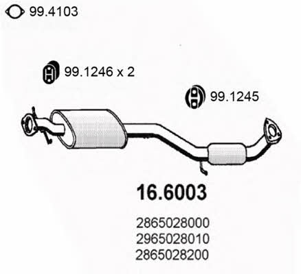  16.6003 Central silencer 166003: Buy near me in Poland at 2407.PL - Good price!