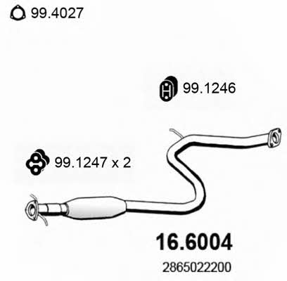 Asso 16.6004 Глушитель, средняя часть 166004: Отличная цена - Купить в Польше на 2407.PL!