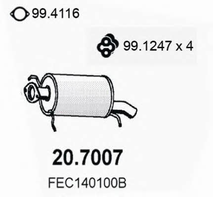 Asso 20.7007 Глушитель, задняя часть 207007: Отличная цена - Купить в Польше на 2407.PL!