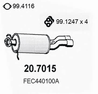 Asso 20.7015 Глушитель, задняя часть 207015: Отличная цена - Купить в Польше на 2407.PL!