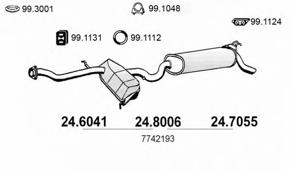 Asso 24.8006 Средний конечный глушитель ОГ 248006: Отличная цена - Купить в Польше на 2407.PL!