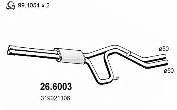 Asso 26.6003 Central silencer 266003: Buy near me at 2407.PL in Poland at an Affordable price!