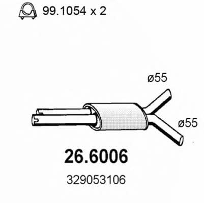 Asso 26.6006 Central silencer 266006: Buy near me in Poland at 2407.PL - Good price!