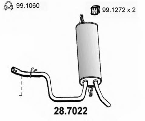 Asso 28.7022 Глушитель, задняя часть 287022: Отличная цена - Купить в Польше на 2407.PL!