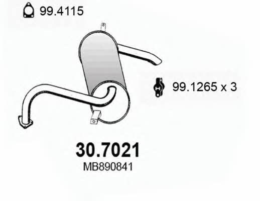 Asso 30.7021 Глушитель, задняя часть 307021: Отличная цена - Купить в Польше на 2407.PL!