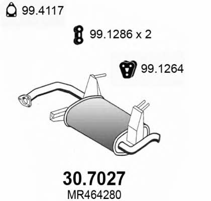 Asso 30.7027 Tłumik, część tylna 307027: Atrakcyjna cena w Polsce na 2407.PL - Zamów teraz!