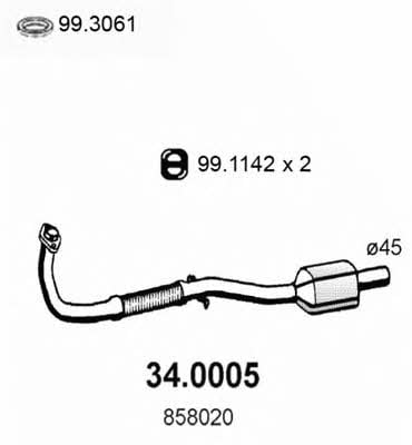 Asso 34.0005 Catalytic Converter 340005: Buy near me in Poland at 2407.PL - Good price!