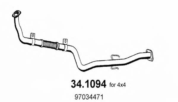 Asso 34.1094 Exhaust pipe 341094: Buy near me in Poland at 2407.PL - Good price!