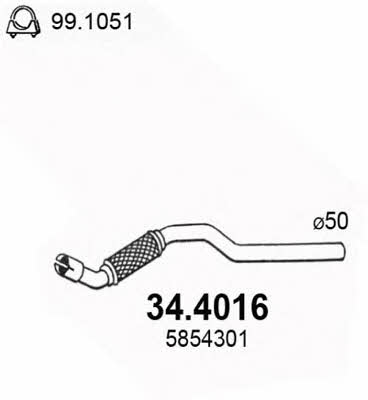 Asso 34.4016 Exhaust pipe 344016: Buy near me in Poland at 2407.PL - Good price!