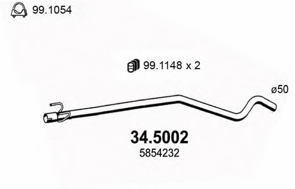 Asso 34.5002 Exhaust pipe 345002: Buy near me in Poland at 2407.PL - Good price!