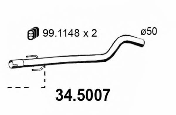 Asso 34.5007 Exhaust pipe 345007: Buy near me in Poland at 2407.PL - Good price!