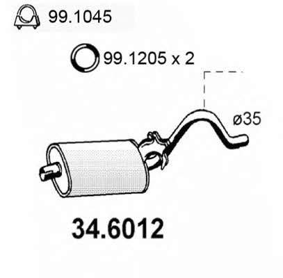 Asso 34.6012 Central silencer 346012: Buy near me in Poland at 2407.PL - Good price!