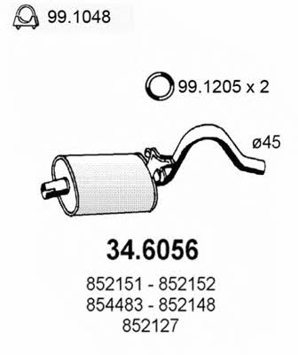 Asso 34.6056 Central silencer 346056: Buy near me in Poland at 2407.PL - Good price!