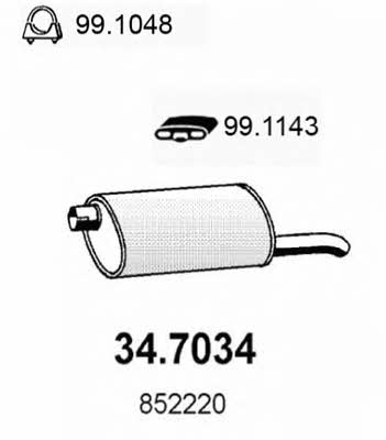 Asso 34.7034 Глушитель, задняя часть 347034: Отличная цена - Купить в Польше на 2407.PL!