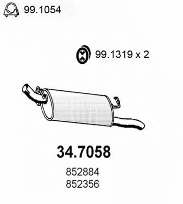 Asso 34.7058 End Silencer 347058: Buy near me in Poland at 2407.PL - Good price!