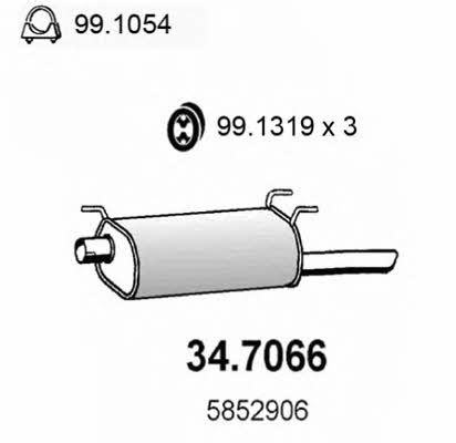 Asso 34.7066 End Silencer 347066: Buy near me in Poland at 2407.PL - Good price!